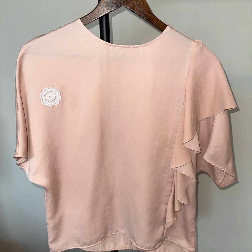 Jason Wu Blush Pink Ruffle Blouse - Picture 3 of 13